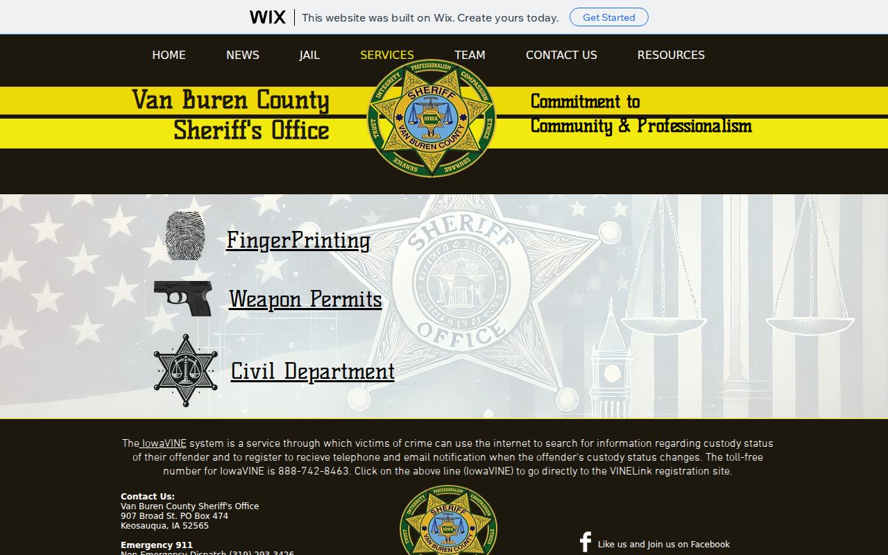Van Buren County active warrant services navigation