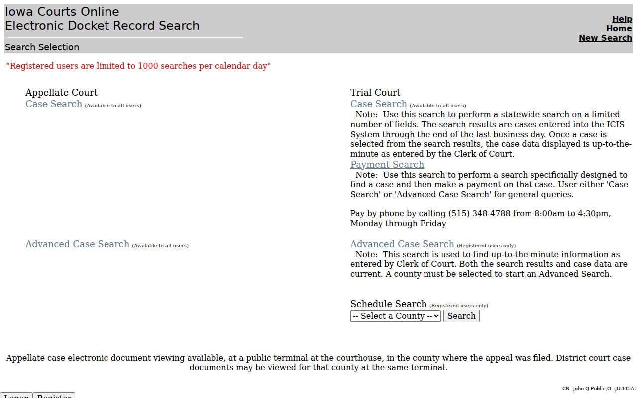 Van Buren County warrant search entry interface